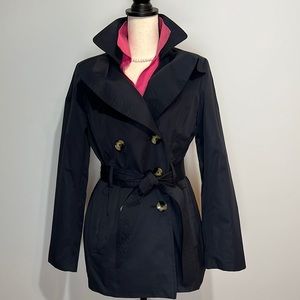 Deep Navy London Fog Trench Coat